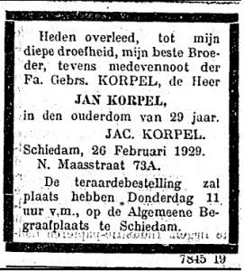 04.0003 - Overlijdingsadv. - 19290229 Schiedamsche Courant